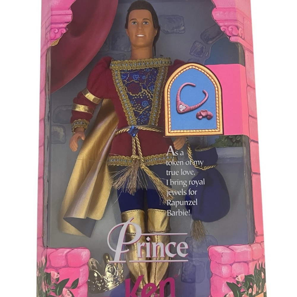 1997 Mattel 18080 Prince Ken for Rapunzel Barbie Doll w/ Crown &
Jewels Vintage
